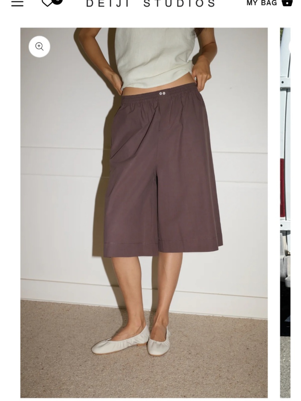Deiji Studios long line short - Medium - chocolate NWT